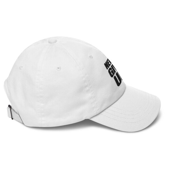 NEVER GIVE UP.  White Chino Cotton Hat - Image 2